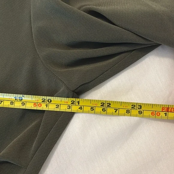 Vince Olive Green Tie-Front Maxi Dress SZ XL v-neck luxurious designer NWT - Picture 7 of 15